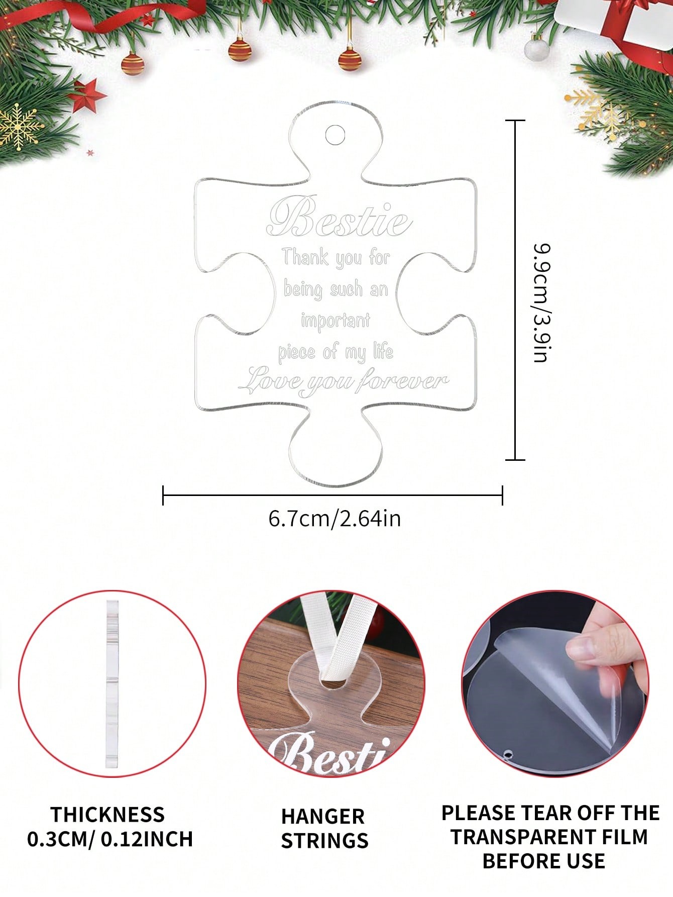 Custom Acrylic Puzzle Ornament